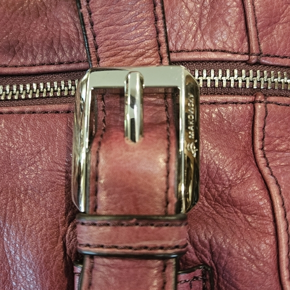 B. Makowsky Vintage Mauve Hobo Slouchy 12" x 16" Leopard Lined Purse Large - Picture 8 of 16